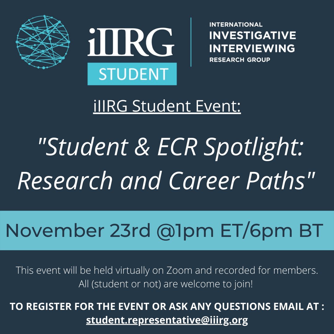 EVENT ANNOUNCEMENT📢✨

iIIRG Student will be hosting its 3rd virtual event on Wednesday, November 23rd, at 1pm ET/6pm BT.

All are welcome to join the 1st event of this series to hear from two great speakers about the research they are passionate about and their career goals!