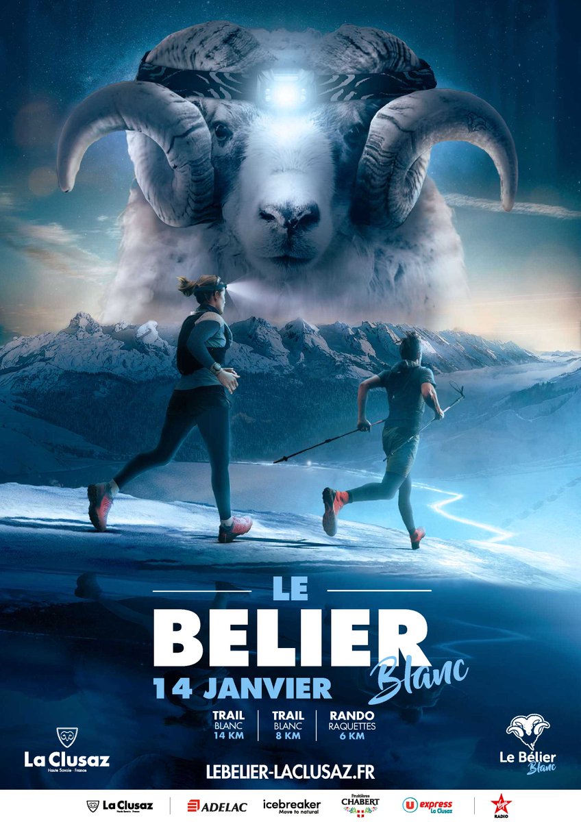 LianeServices's tweet photo. Envie de participer au BELIER BLANC ? Le trail nocturne de la Clusaz le 14 JANVIER 2023...
RV sur https://t.co/rYu1vAIUp9
pour tenter de gagner votre dossard offert par ADELAC (dans la limite des places disponibles/1 dossard par personne) https://t.co/E4G95ft4eK
