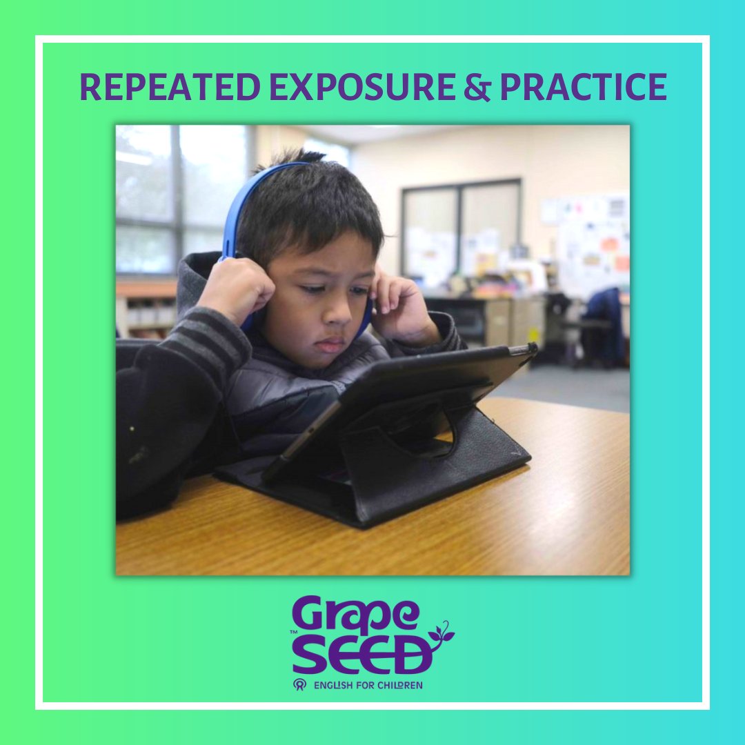 GrapeSEEDEng's tweet image. Repeated Exposure and Practice (REP) extends and builds upon what GrapeSEED students learn in the classroom by giving them additional exposure to what they are learning.

Learn more about GrapeSEED and REP today! 
👉 ow.ly/w7ob50LyFgC

#TeachingLanguage #StudentPractice