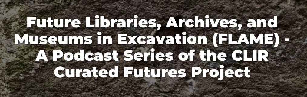 CLIRnews's tweet photo. DYK CLIR has #podcasts? Check these out!
#MaterialMemory explores the role that #libraries and more play in keeping cultural memory alive 🎧 https://t.co/fgu3PcyfLA
#FLAME, produced by #CLIRpostdocs, explores #decolonization work in the #GLAMs 🎧
https://t.co/SOto9UKY75 https://t.co/Dy7I4i9cvg