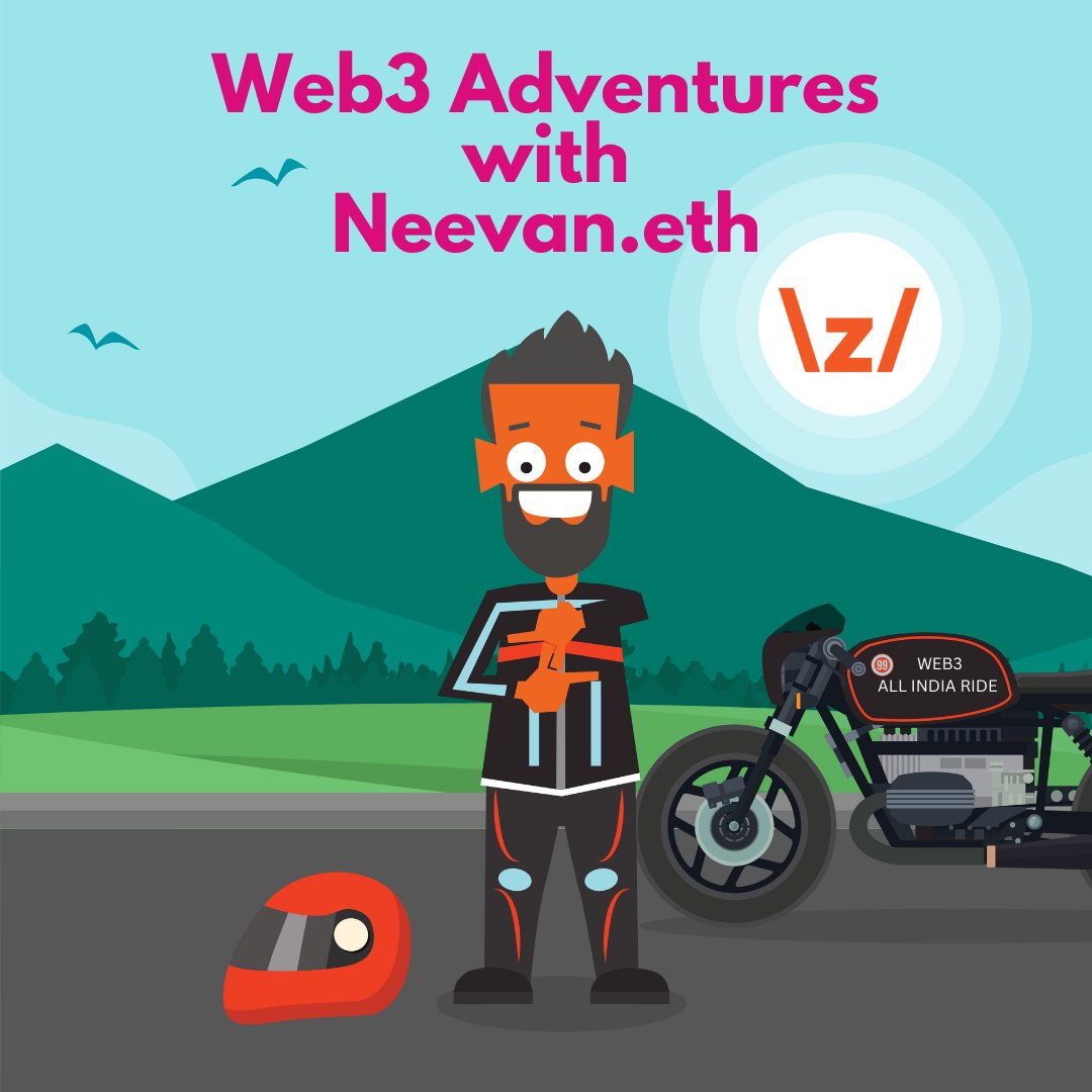 The_Zo_World's tweet photo. Zo Zo Zo!

@neevaneth has taken the responsibility of uniting all web3 individuals and has started the All India Bike Ride. Let's talk about his journey.

#web3 #zozo #ZoWorld #ZoCommunity #travel https://t.co/XobA9ca2nU