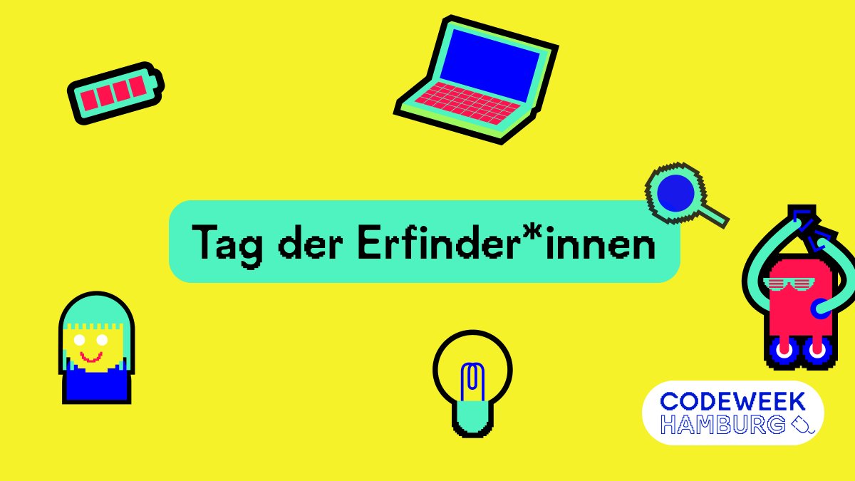Heute ist Tag der Erfinder*innen🎉🎉

Bei der #Codeweek geht es auch darum kreativ zu werden und eigene Ideen zu entwickeln.   
In den offenen Werkstätten des FabLabs und des Makerspaces könnt ihr das auch nach der #Codeweek machen🚀.  

kommt vorbei: ➡️hamburg.codeweek.de/programm/ganzj…