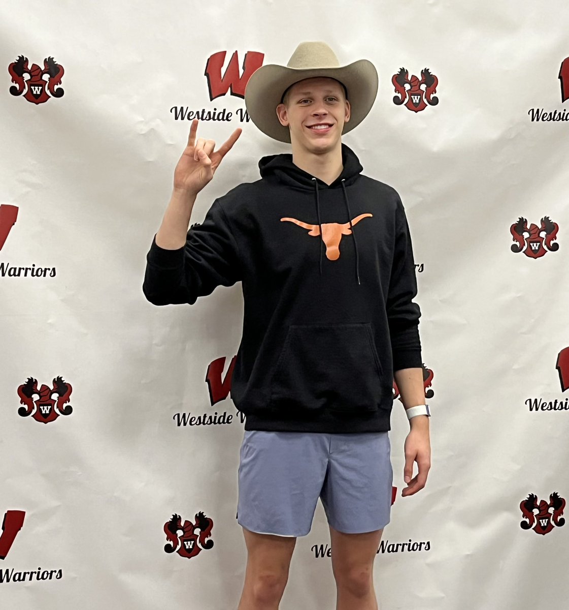 SwimWestside66's tweet photo. Congratulations to Nate Germonprez and his commitment to swim at The University of Texas! Go Warriors! @westsidewired @Westside66 @TexasMSD https://t.co/1AVjJPzVSw