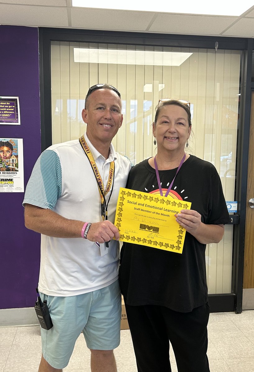 Celebrating my wonderful DeLand Middle School SEL staff member of the month Ms. Wilson!! 😊