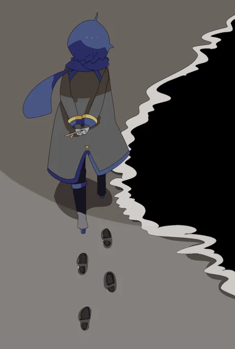 再掲夜の砂浜とKAITOくん 