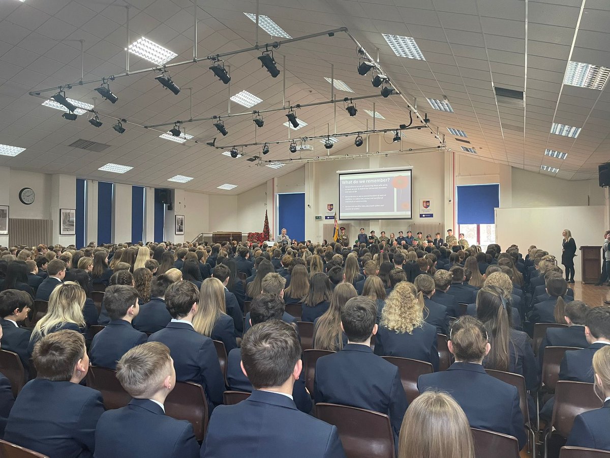 PATKingsSchool's tweet photo. It’s always an honour to welcome members of @PoppyLegion to The King’s School at this time of year, to listen to their experiences and reflect and remember together. ♥️ #service #remembranceassembly #wewillrememberthem #RemembranceDay https://t.co/UdDbG9wgDu