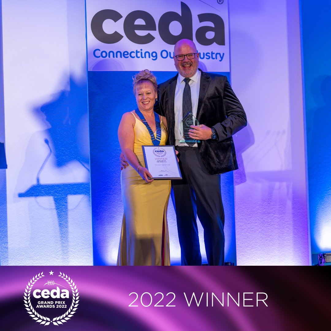 CEDAUK's tweet photo. The final, but by no mean least, award celebrated at the ceda Grand Prix Awards 2022 gala dinner was for Supplier of the Year.
Congratulations to @maidaid!
#cedaConference22 #GrandPrixAwards22 https://t.co/lN6WnUizm9