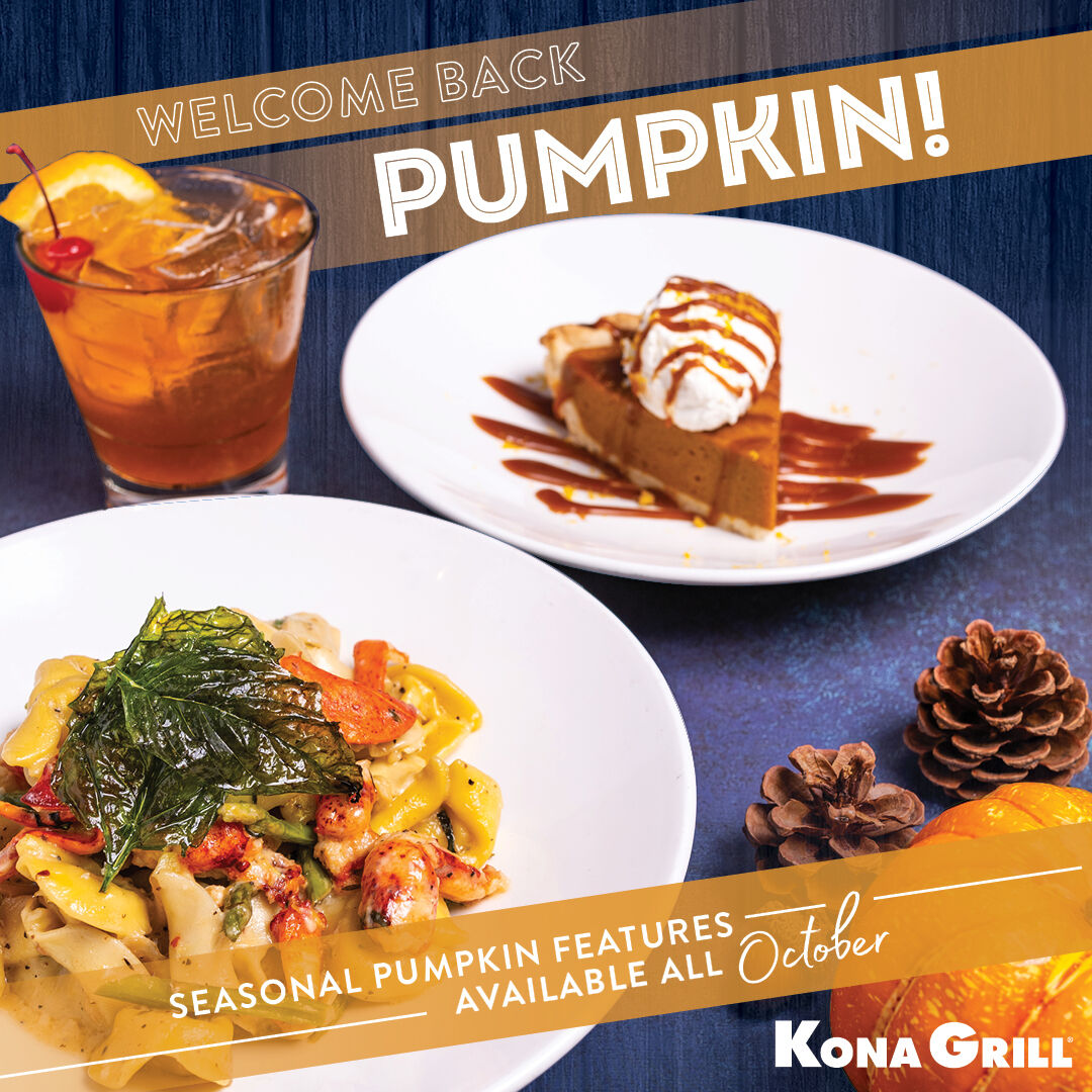 wplanovillage's tweet photo. Spice up the holidays with @konagrill's pumpkin features like the Pumpkin Spiced Old Fashioned, Pumpkin Lobster Tortellini, &amp; Pumpkin Pie! Trick-or-Treat yourself to their dangerously delicious pumpkin features all spooky season long from now until November 30th. https://t.co/Nct24DMxap