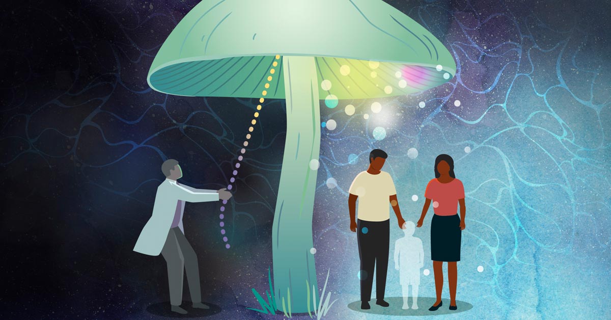 NEJM's tweet photo. Supporting bereaved parents revisiting the worst pain of their lives at a psychedelic retreat, a palliative care physician and chaplain is cast back into his own family story of violence, heartache, and traumatic death. https://t.co/zazcE9wyiI https://t.co/FnQ53X0lcE