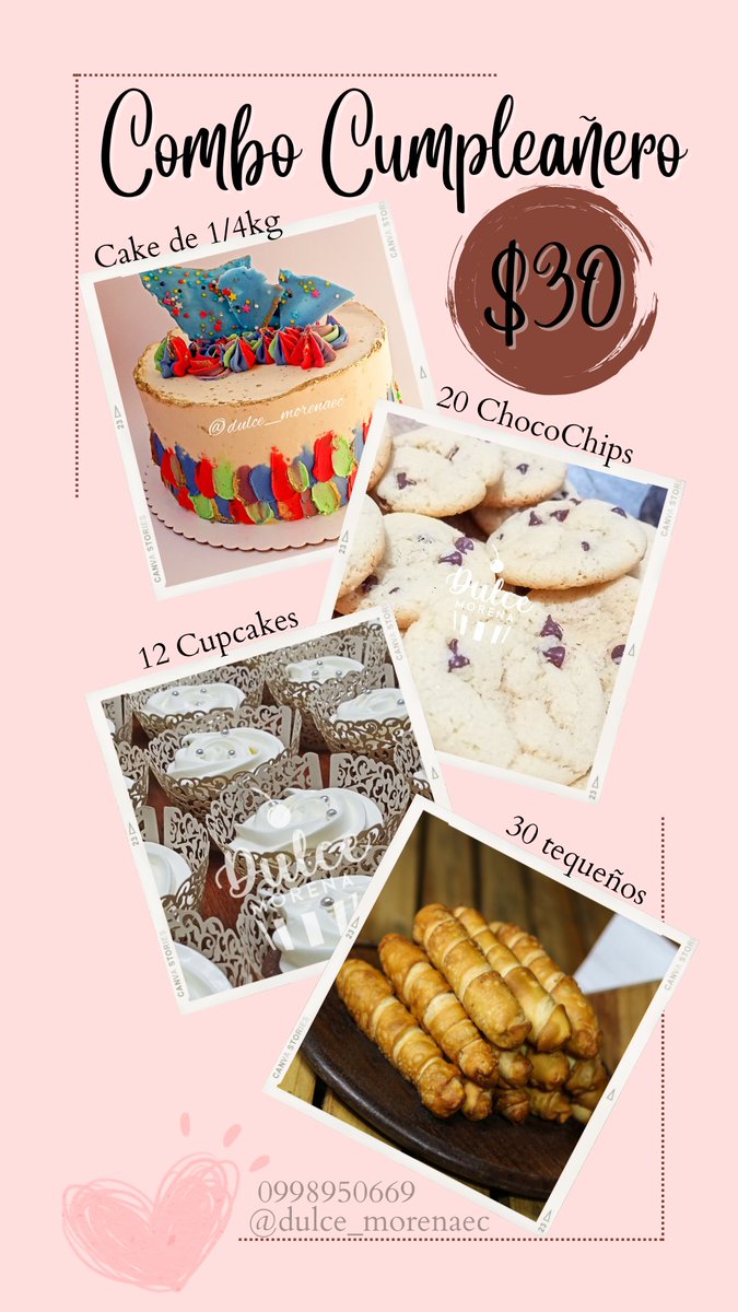 CoriAlej's tweet photo. Activo con los combos ✨ Recuerden que pueden solicitarlo con un día de anticipación #postres #pastelesquito #supercombos https://t.co/pq4urK5m26