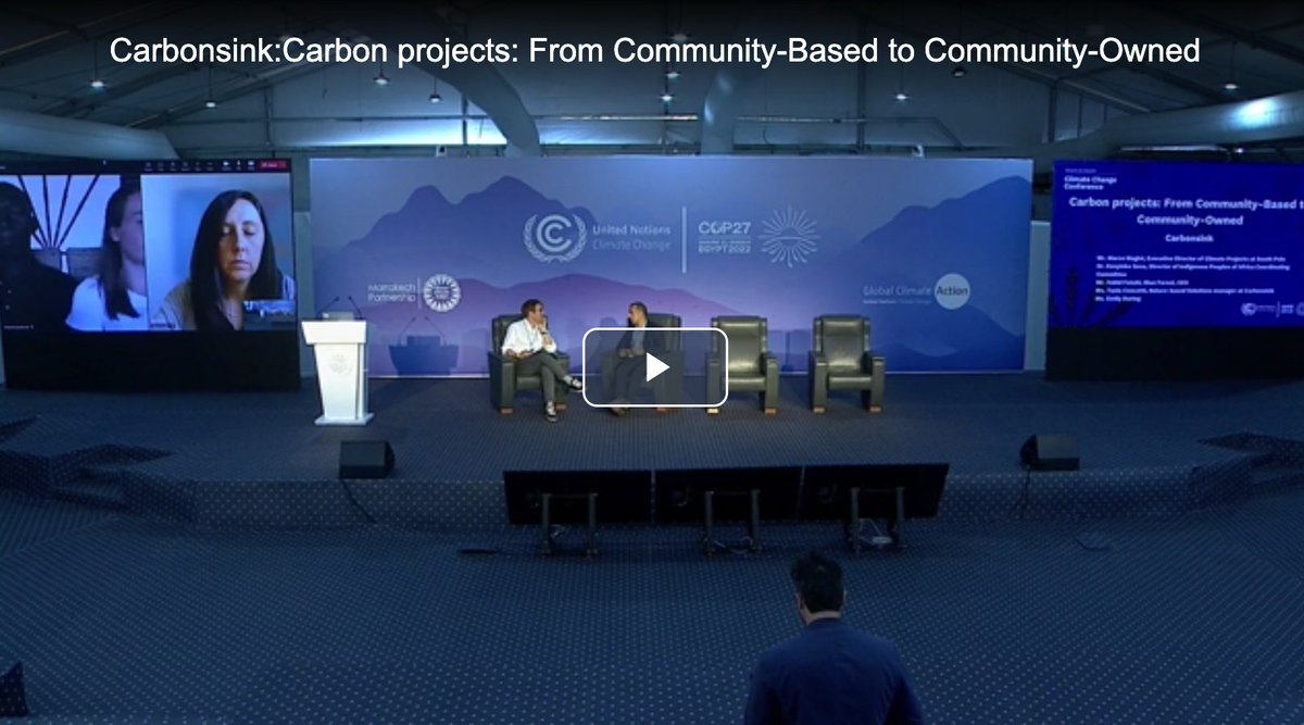 southpoleglobal's tweet photo. Watch! From #COP27: 'Carbon projects: From Community-Based to Community-Owned'.

#TogetherForImplementation: 
Marco Magini (South Pole)
Tania Cencetti (@CarbonsinkGroup)
Emily During (Yambone) 
Maique Issufo (Yambone) 
Vahid Fotuhi (Blue Forest) 

https://t.co/uKJYPqXW7H @UNFCCC https://t.co/thDyUv5m0o