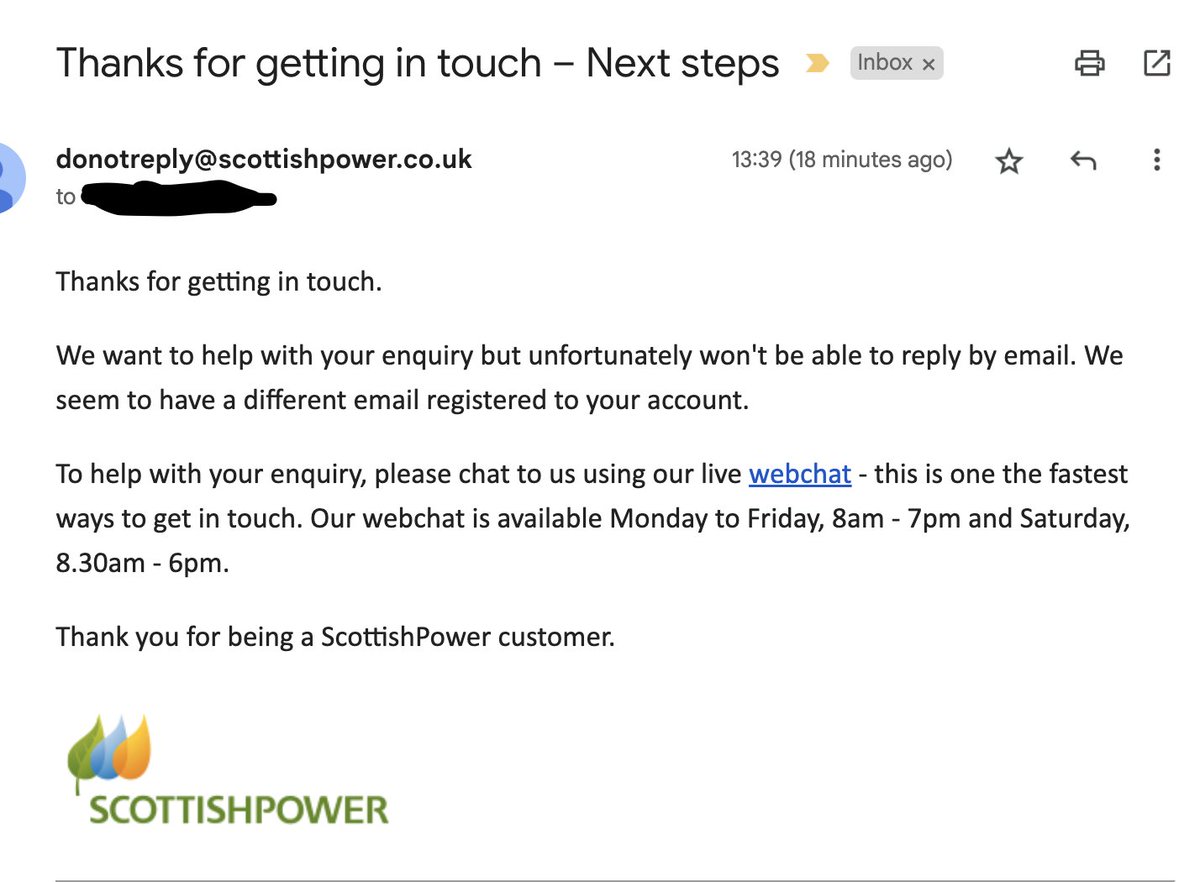 Hey <a href="/SP_EnergyPeople/">ScottishPower Help</a> <a href="/ScottishPower/">ScottishPower</a> what is the point of webchat if you can't chat with anyone? the platform is as unreliable as your agents advise! #ScottishPowerSuck #ScottishPower