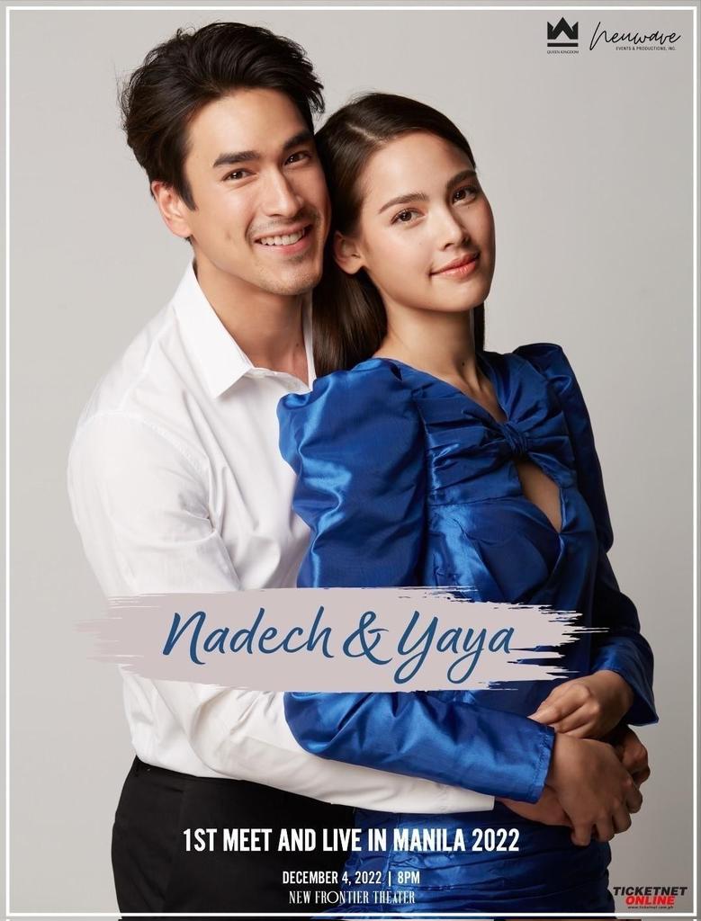 neuwave_events's tweet photo. Nadech and Yaya are inviting you to attend their first ever fan meet and  live in Manila on December 4 at the New Frontier Theater. 

Tickets for #NADECHYAYAinMNL2022 will be available starting Nov. 13 at https://t.co/crX72fSFbz and ticketnet outlets. https://t.co/FEJkD8gMmJ
