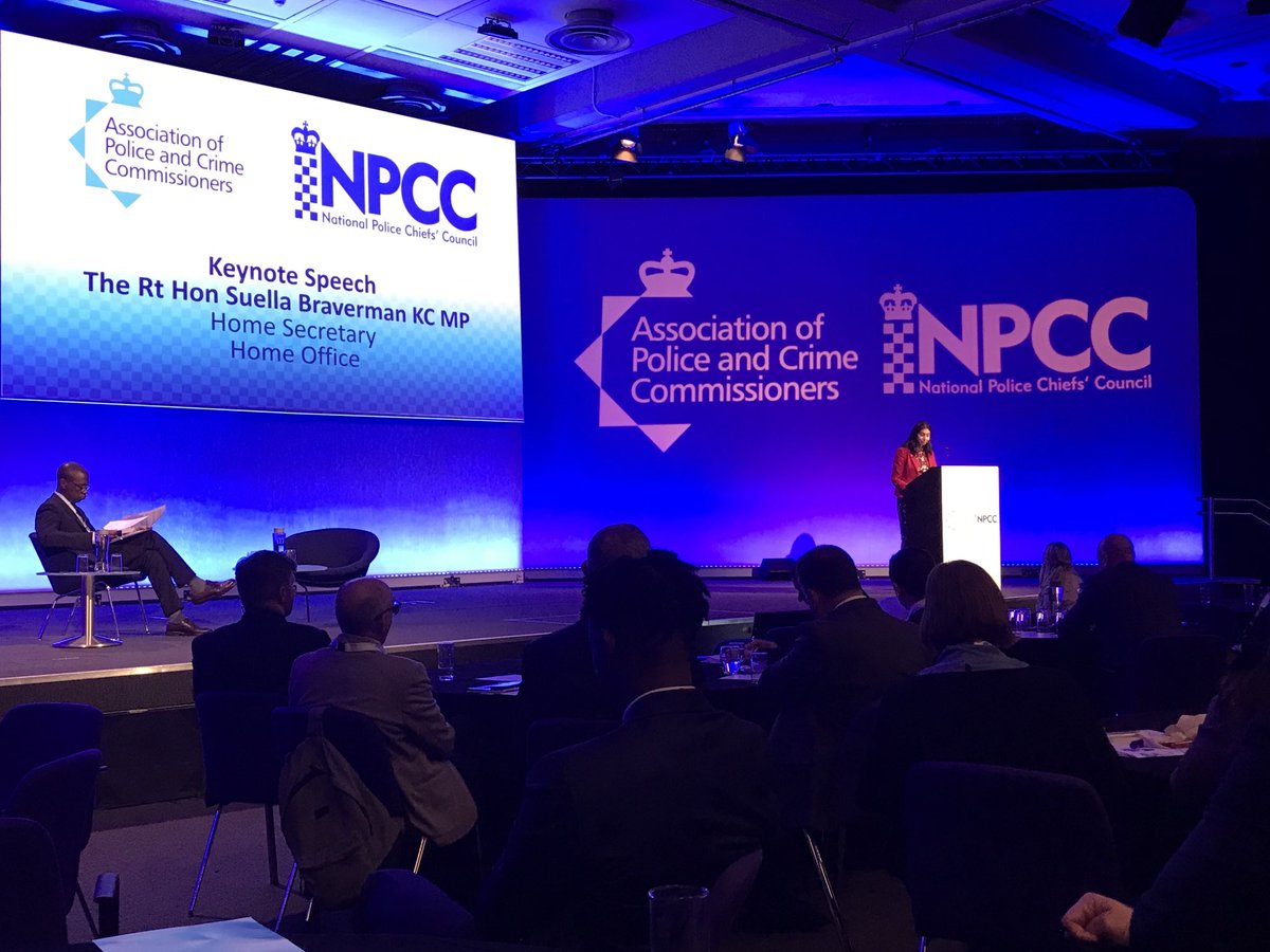 MetinEnver's tweet photo. Home Secretary tells NPCC/APCC Summit that excellence for her is for Chief Officers to reject ‘woke’ policing and to get back to basics. https://t.co/FAx9VV6AxE