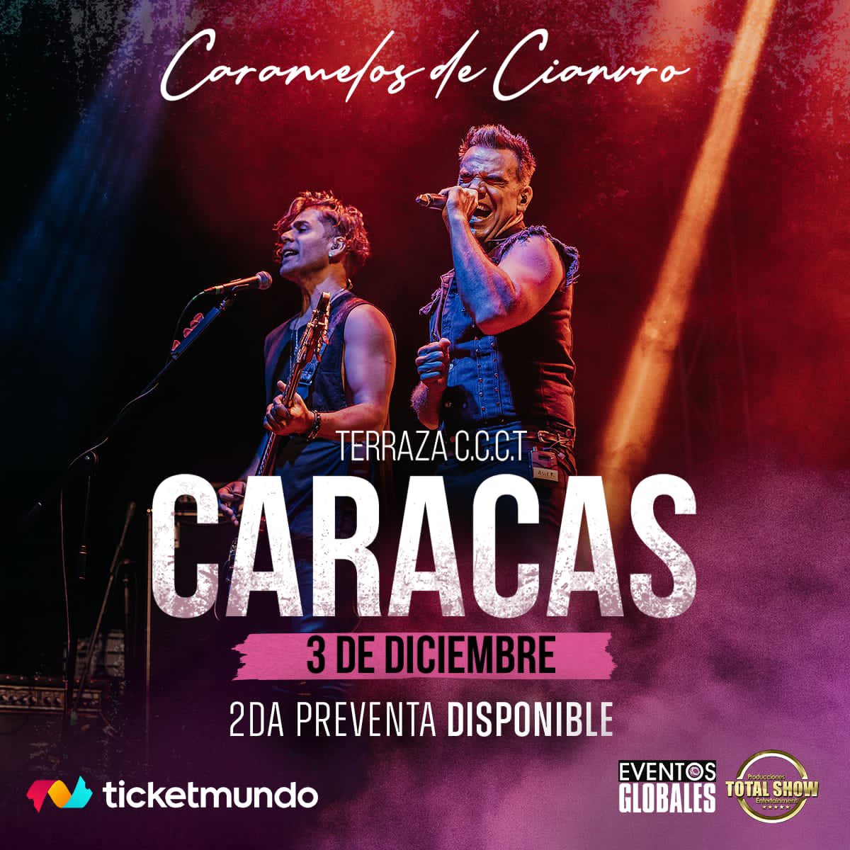 CDCrock's tweet photo. Caracas, falta menos para reencontrarnos 🤘🏻🤘🏻
El #TourControl2022 estará en la terraza de @tuccct el 03/12.
Entradas en las oficinas de @totalshowve @EventosGlobales y las taquillas de @Ticketmundo_ve.
También haciendo clic al link https://t.co/L8IVB0mXbZ https://t.co/j11BvltIIJ