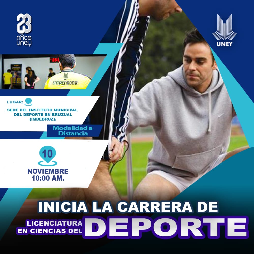 PrensaUney's tweet photo. Continuando con la municipalización de su oferta académica, la @uney_oficial, en convenio con IMDEBRUZ dará inicio en el municipio Bruzual, al pregrado @cdeldeporteuney en la modalidad a distancia, este jueves 10 de noviembre en la sede de este Instituto. @MedozaWullian @arbolve https://t.co/fxwnqSMiek