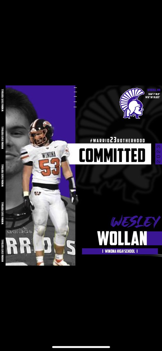 Excited and honored to announce my commitment to Winona State University! Thank you to my family, friends, and coaches for supporting me along the way. #1-0