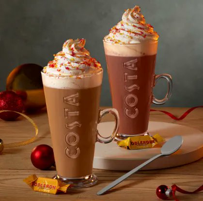 CablesShopping's tweet photo. Christmas just peaked!  Latte and Hot Chocolate inspired by Toblerone are now available in-store @CostaCoffee 🤩🎄🌟 https://t.co/84LtnVJbg1