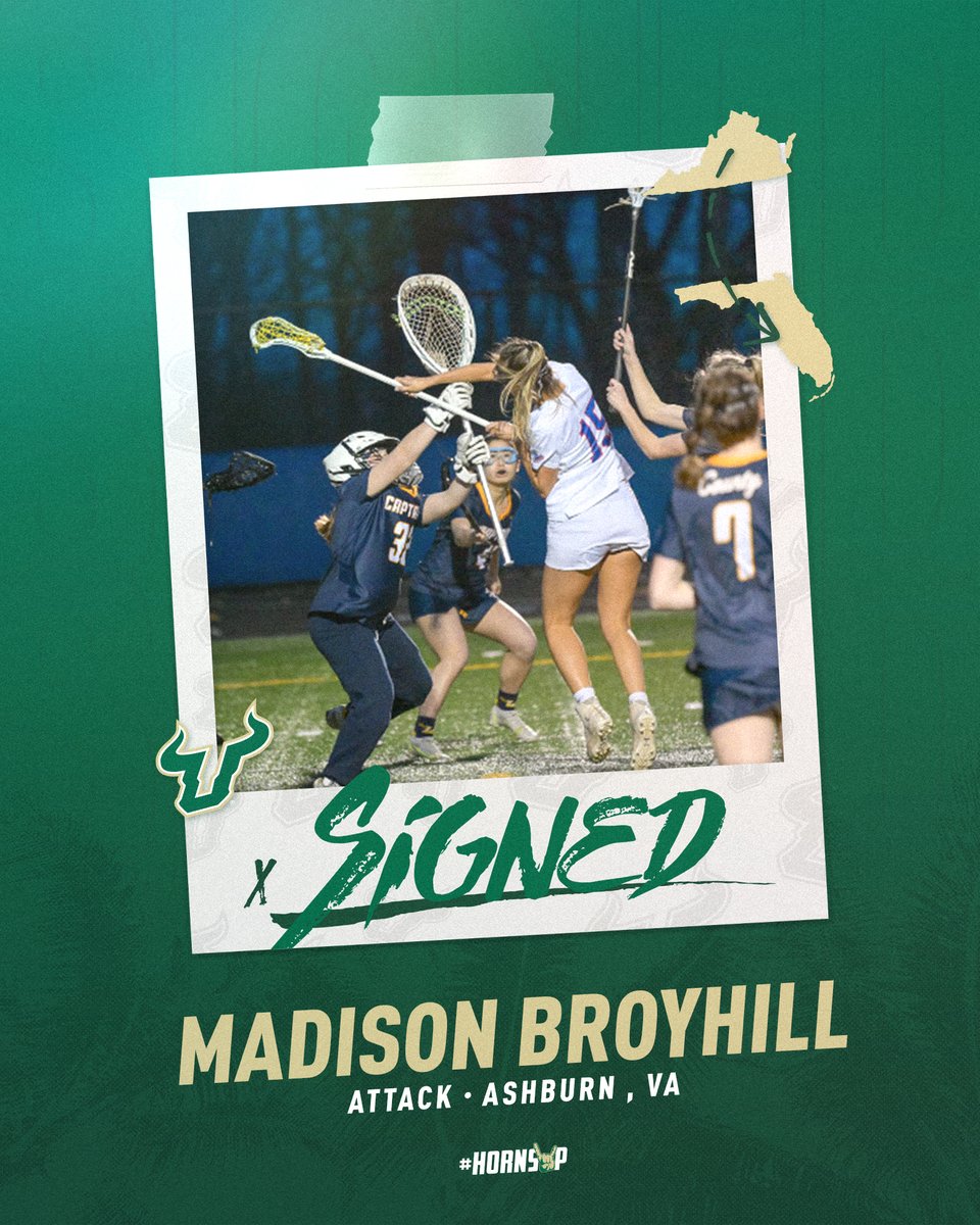 The very FIRST USF women's lacrosse signee comes from Virginia!

Welcome to the Bay, <a href="/MadsBroyhill/">Madison Broyhill</a> !

#HornsUp🤘 | #NSD23
