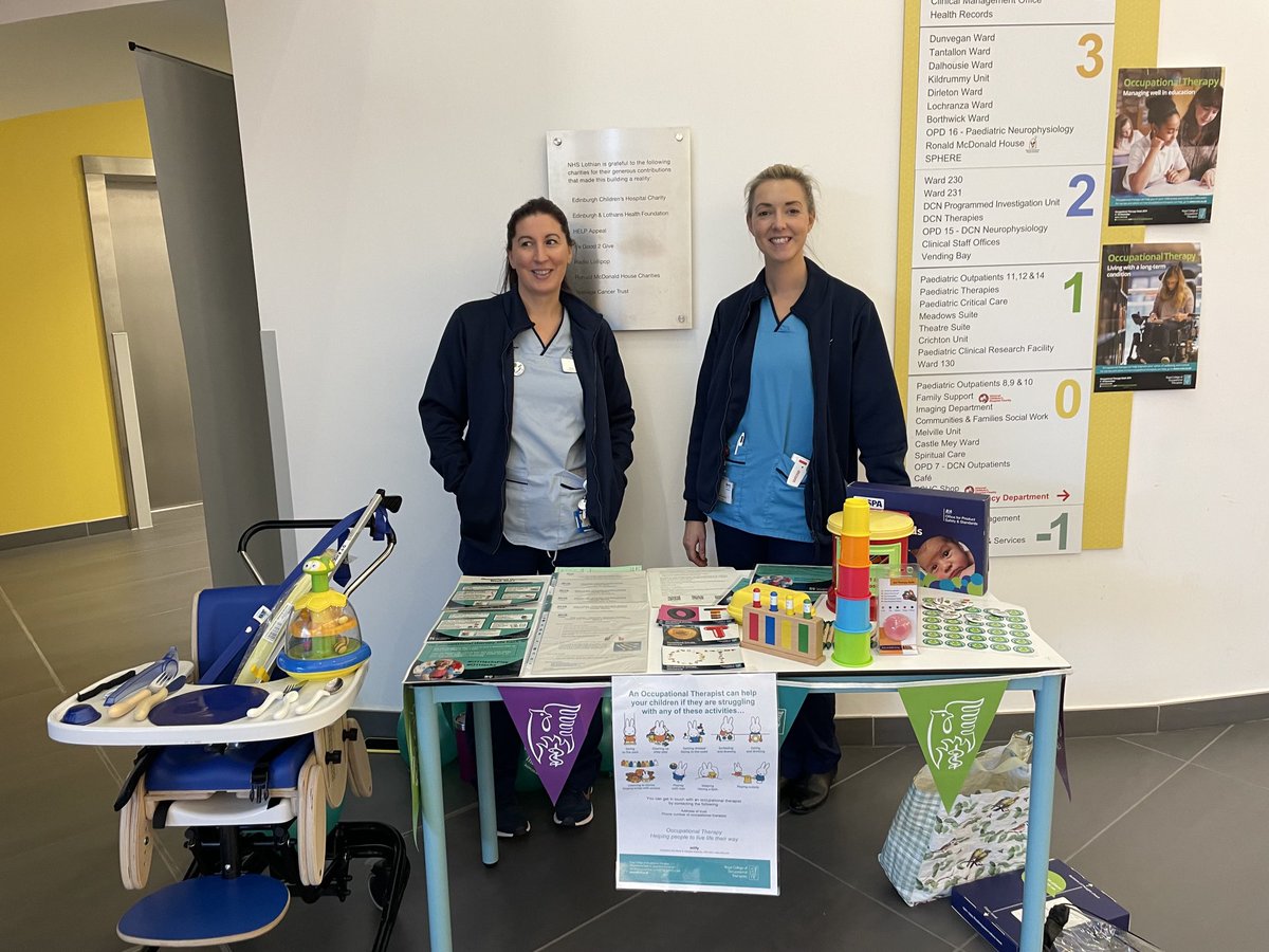 Happy #OTWeek22 to all my lovely colleagues here is our table promoting our service ⁦@theRCOT⁩ ⁦@michellelabarre⁩ ⁦@sarahturner⁩ ⁦@KarenProudfoot⁩ ⁦@alisonjohnsonOT⁩ ⁦@LHendersonOT⁩