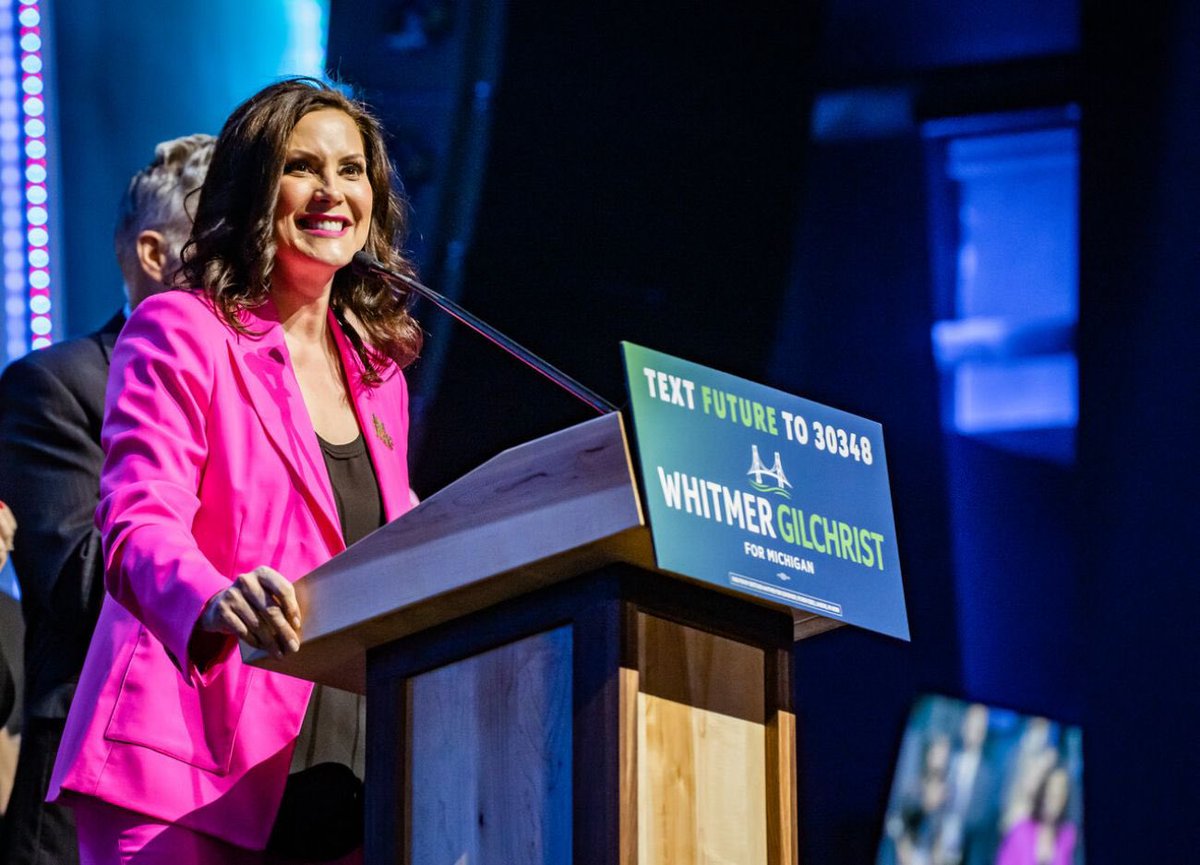 RonOwens_'s tweet photo. @gretchenwhitmer: re-elected governor ✅

@garlin: re-elected lt. governor ✅

@dananessel: re-elected AG ✅

@jocelynbenson: re-elected SOS ✅

FLIPPED the MI House ✅
FLIPPED the MI Senate ✅

We ran the table last night. The Gretchening was in full effect 😎 https://t.co/NXAMML2ezd