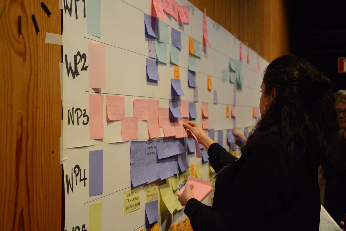 BioAgoraEU's tweet photo. #BioAgoraKickOff proceeds with an interactive workshop on setting a five-year timeline for all activities within the project.
Interlinkages between work packages are identified in the realm of citizen science, stakeholder engagement, & demonstration cases 🧩 https://t.co/MDm3yvmwTi
