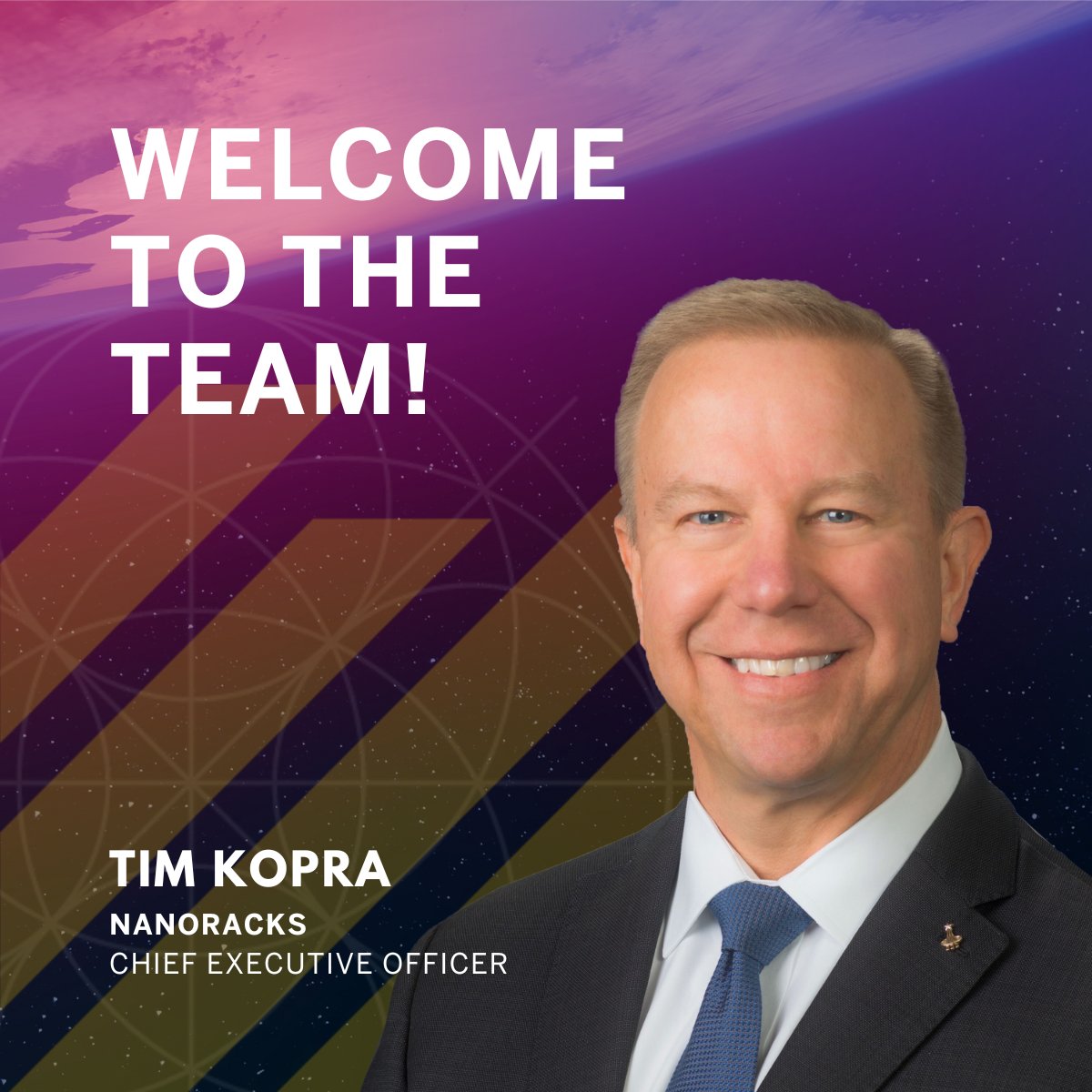 We’re pleased to welcome <a href="/astro_tim/">Tim Kopra</a> as the newly appointed CEO of @Nanoracks! Tim’s expertise will help drive Nanoracks’ continued growth as a global leader in commercial space services. Read more: prn.to/3WZWis7