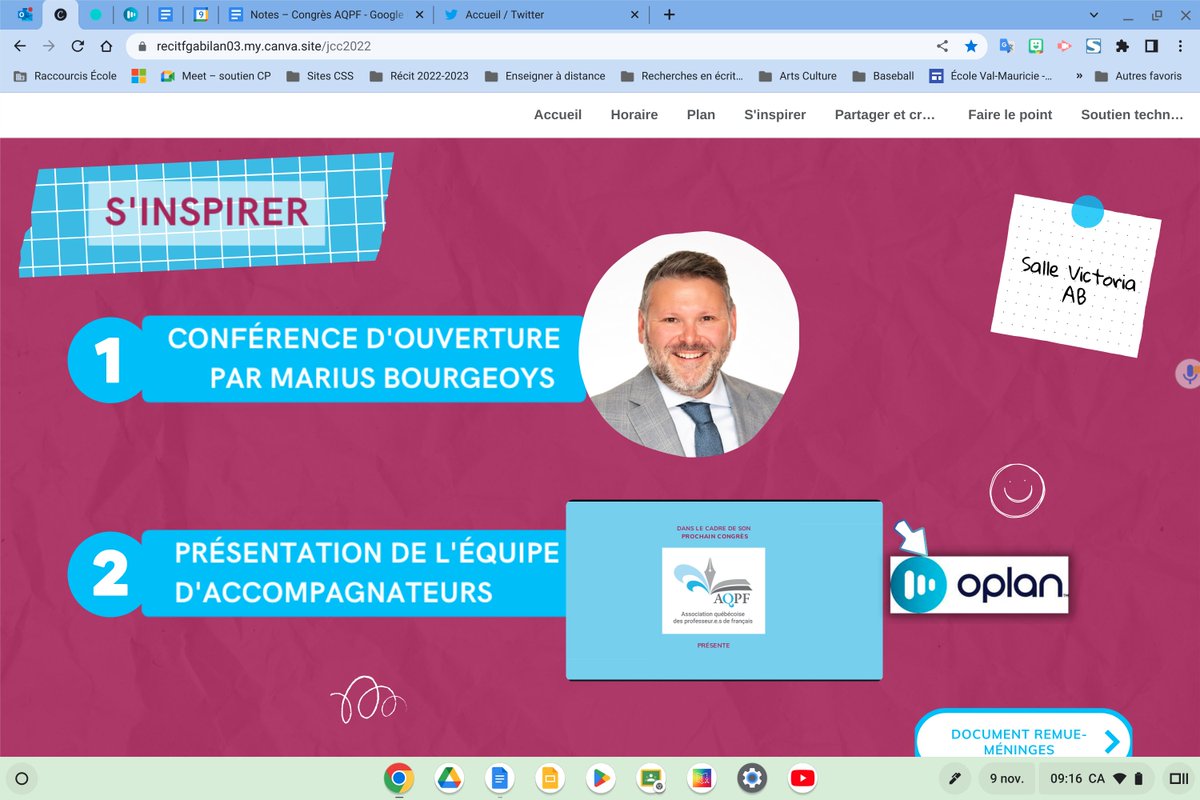 Début de congrès AQPF avec une conférence de @Bourmu Du bonheur! Évaluer moins mais mieux, il faut un lâcher prise.
#aqpf2022