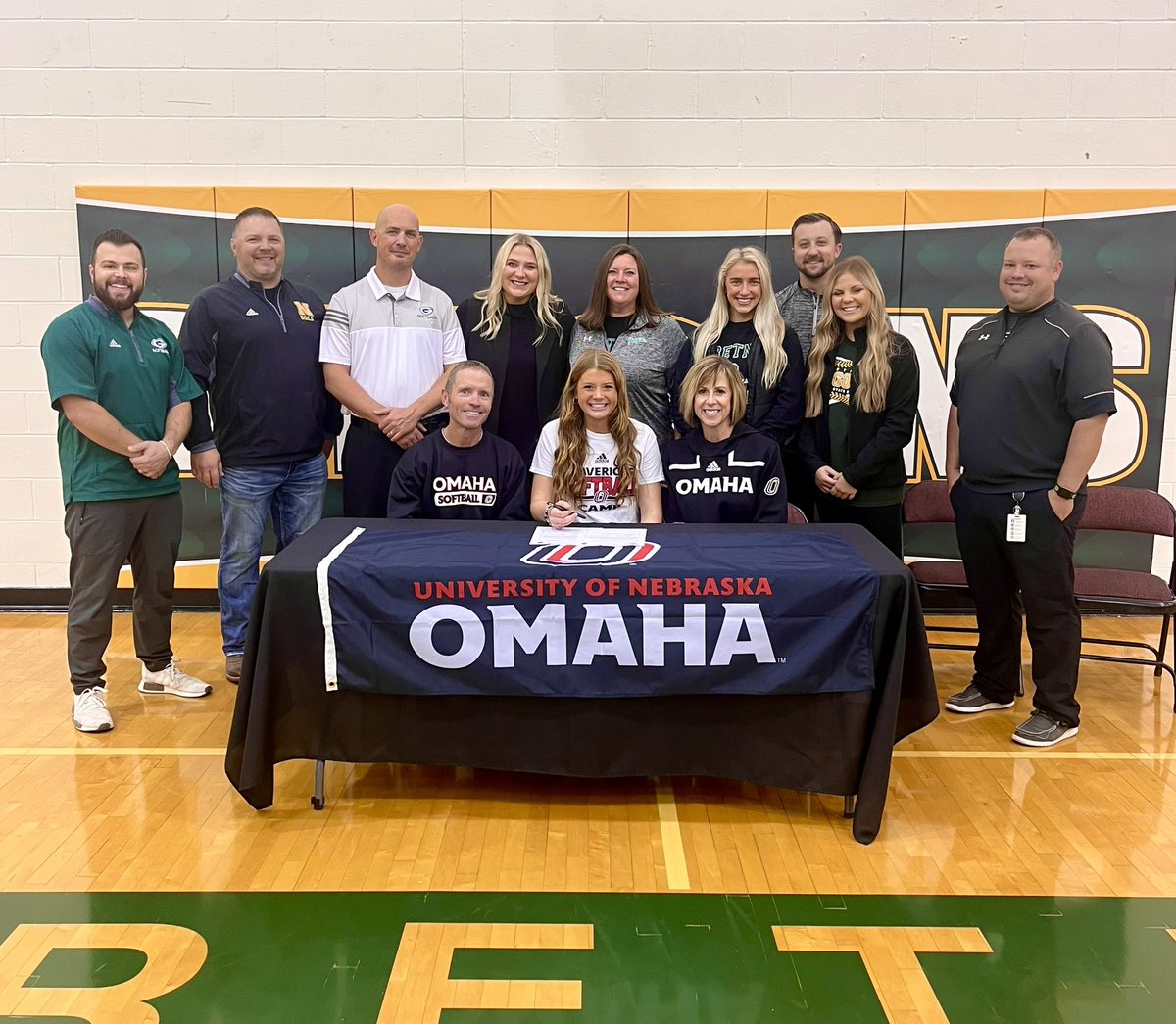 Congratulations to Faith Mills, her family and her coaches for signing to continue her education and play softball at <a href="/OmahaSB/">Omaha Softball</a>.  We are proud of you Faith!
