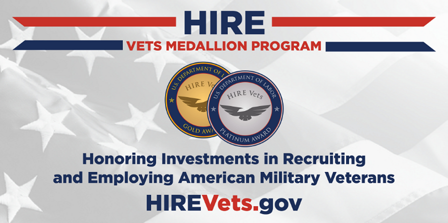 TATCSInc's tweet image. The #HIREVetsMedallion Award is earned by businesses that demonstrate unparalleled commitment to attracting and retaining veterans. We’re proud to have been recognized by @USDOL as a 2022
recipient.