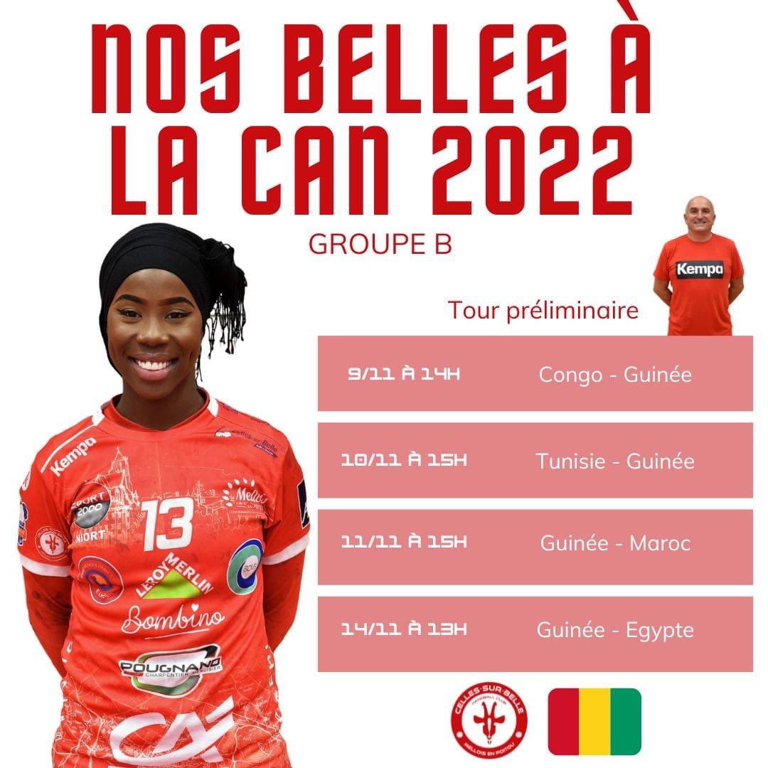 NOS INTERNATIONALES 🚨

Aujourd'hui commence la CAN 2022 au Sénégal 🇸🇳
➡️Fanta DIAGOURAGA avec le Congo-Brazzaville 🇨🇬
➡️Paola EBANGA avec le Cameroun 🇨🇲
➡️Hawa KANTE et Thierry VINCENT avec la Guinée 🇬🇳
Le HBCC-MEP leur souhaite une bonne chance dans cette compétition 🤾🏽‍♀️