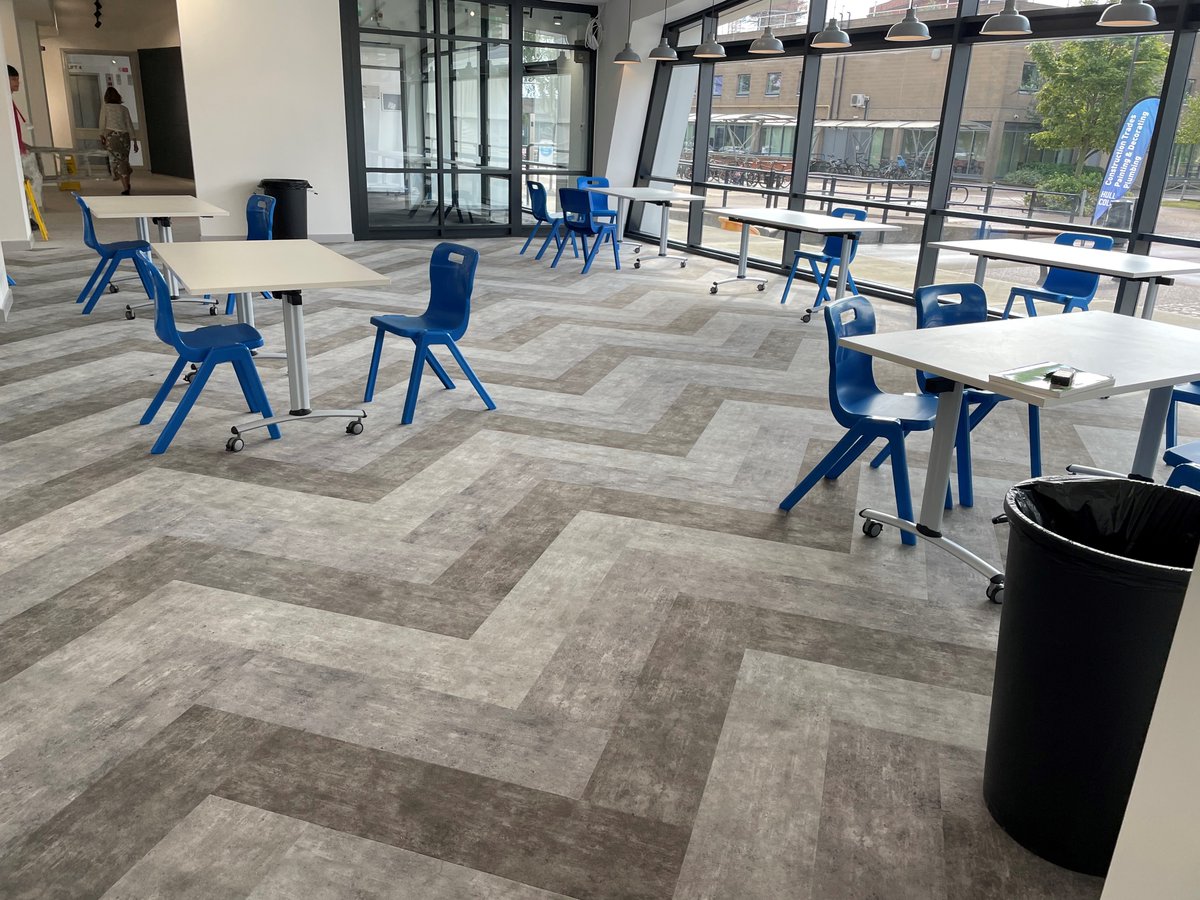 TechconFlooring's tweet image. Another great job done by our guys! Fitting @forboflooring  Flotex Herringbone Tiles. Looking great!
