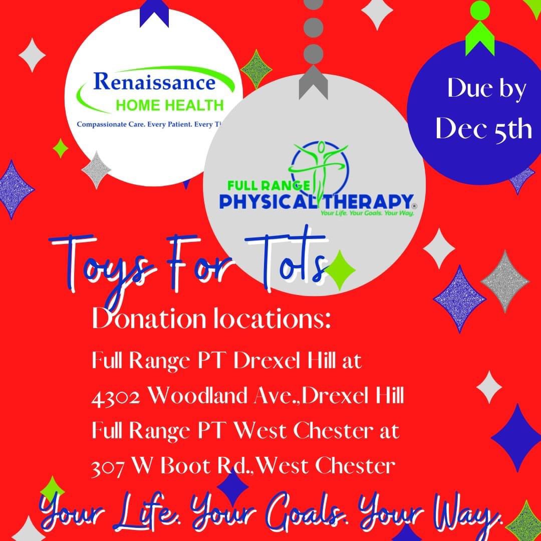 FullRangeHealth's tweet image. We are excited to announce that both of our outpatient locations are donation sites for the 75th Anniversary of Marine Toys for Tots Foundation this year!

Help us support this amazing program this holiday season by donating between now and December 5th!