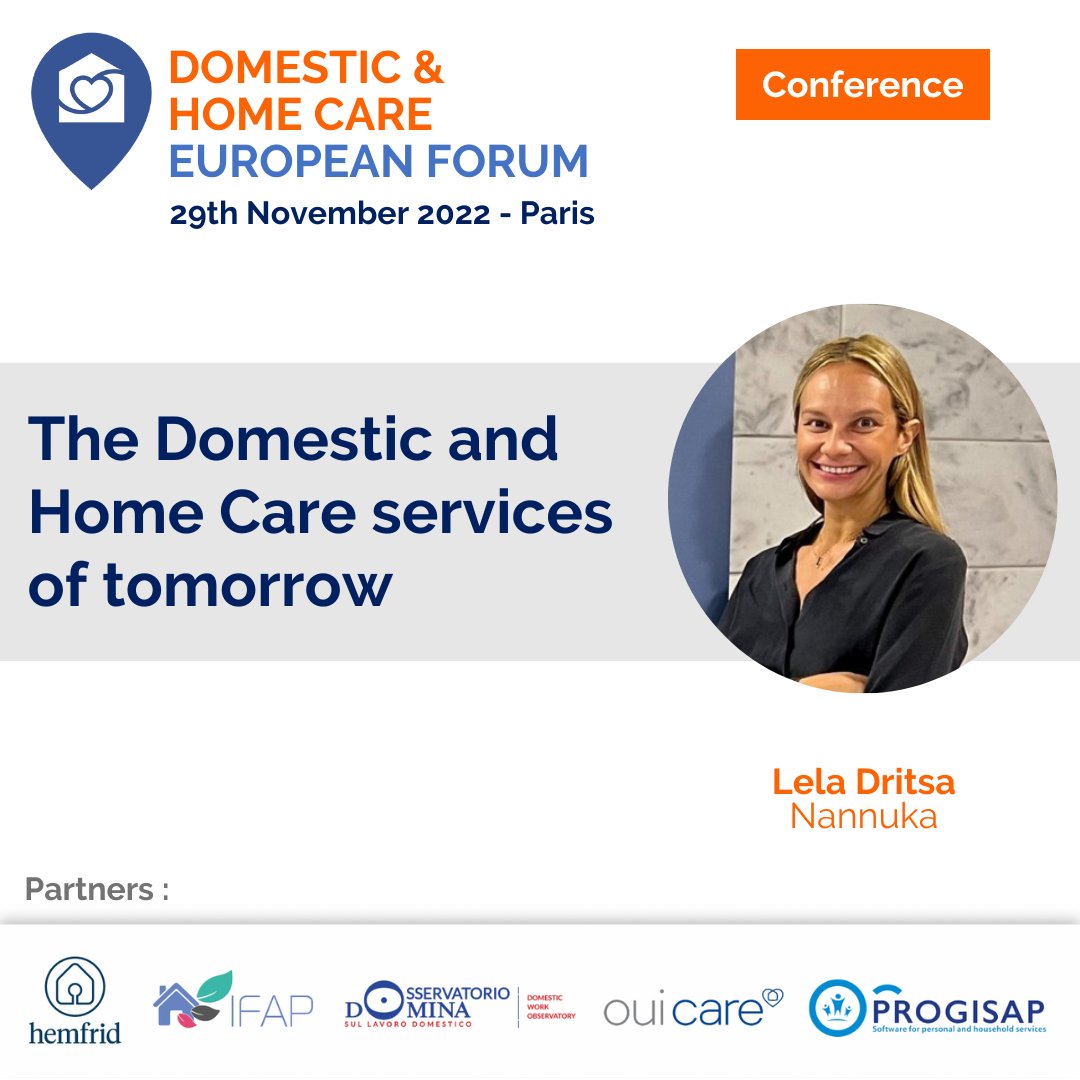 EFSI_EU's tweet photo. 📣 We’re excited to have Lela Dritsa, Managing Partner & Co-founder of @nannukacom joining us at the Domestic & Home Care European Forum to discuss her journey as an #entrepreuner in #PHServices in Greece & abroad.
Agenda 👉https://t.co/QtsJdiE8U9
#Childcare #HomeCare #WLB https://t.co/jlnEH6iwZ0