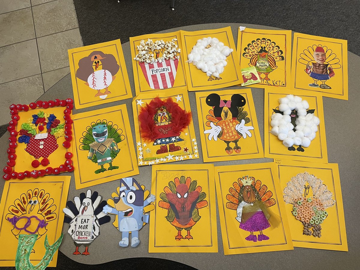 Our turkeys are in costume and hiding from the farmer.  They are so cute!  <a href="/HumbleISD_ASE/">Atascocita Springs</a> #Kindergarten #TurkeyTrouble