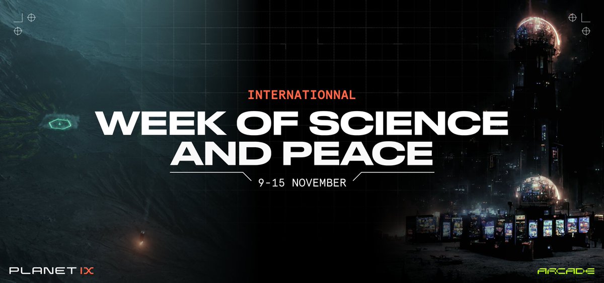 Planetix0's tweet photo. Science &amp; technology are the keys to maintain global security and peace.☮���

Planet IX &amp; @arcade_nfts are celebrating #InternationalWeekofScienceandPeace with a pool of prizes🎉

To enter👇 https://t.co/3hJJ5PZ6kl

#scienceday #scienceforpeace #GameFi $IXT #arcade #NFTs https://t.co/uWSi2Tm1mu
