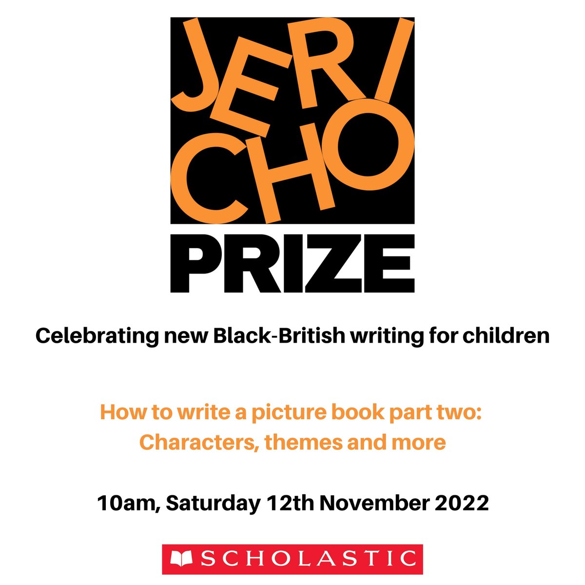 JerichoPrize's tweet photo. 📢Join us on SAT for a jam-packed picture book workshop with top editor @FizOsborne @scholasticUK. We'll cover these need-to-know topics:📚Inspiration, themes + characters📚Your writing process 📚How to consider your text critically📚Rhyme + PB titles. Tix https://t.co/QU99uIBJGD https://t.co/7DcUyN58KN