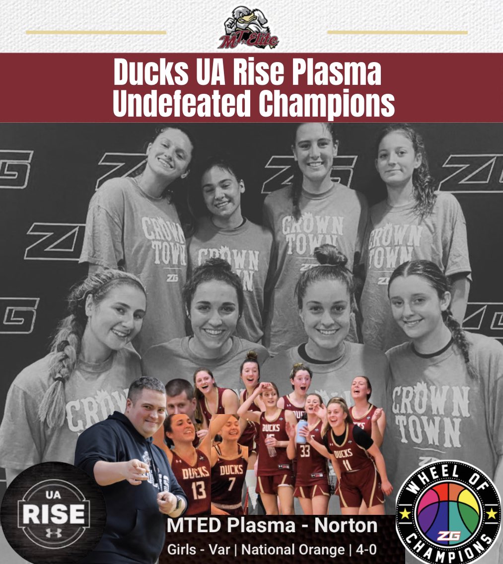 MTEliteDucks's tweet photo. Undefeated Champs Again!

2023 Ducks UA Rise Plasma finish the fall the same way it started, as undefeated champs at ZG Wheel of Champions! Plasma used a relentless pace &amp; smothering team defense to earn the championship! #MTEDFamily #RoleModels #Winners #EarnedIt #SpaceandPace https://t.co/28wWZwLRBv