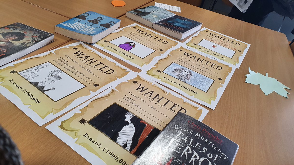 BrigshawLibrary's tweet photo. Our Tome Testers club had lots of fun today designing 'Wanted' posters for all the ghoulish villains of the horror books they read for Halloween. #readingforpleasure #kidslit #literacy https://t.co/gYqkbEO0aO