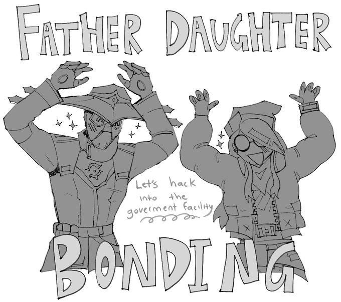 [ Valorant ]

Recently unlocked killjoy and now she gets to be my right hand man to cypher as a main,
FATHER DAUGHTER BONDING EXPERIENCE 