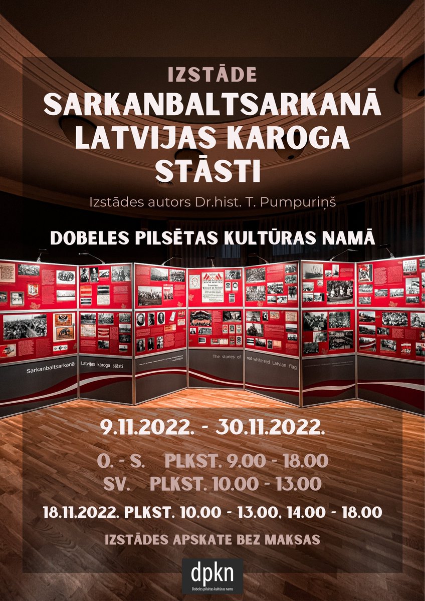 dpknlv's tweet image. no 9. novembra līdz 30. novembrim @dpknlv  apskatāma Cēsu Vēstures un mākslas muzeja veidotā izstāde “Sarkanbaltsarkanā Latvijas karoga stāsti”. Izstādes apskate bez maksas.