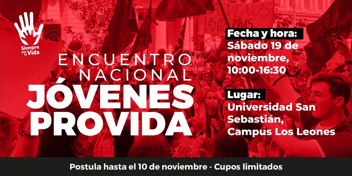 tereleblanc's tweet photo. ¡Atención JÓVENES PROVIDA!
Demostremos que somos cada día más los comprometidos con la defensa de la vida y dignidad de cada persona.

Postula hasta el 10nov. en este link: https://t.co/a7e4sZi7Zv

#provida #jovenes 
@siemprexlavida https://t.co/5hbvJ5gDHT
