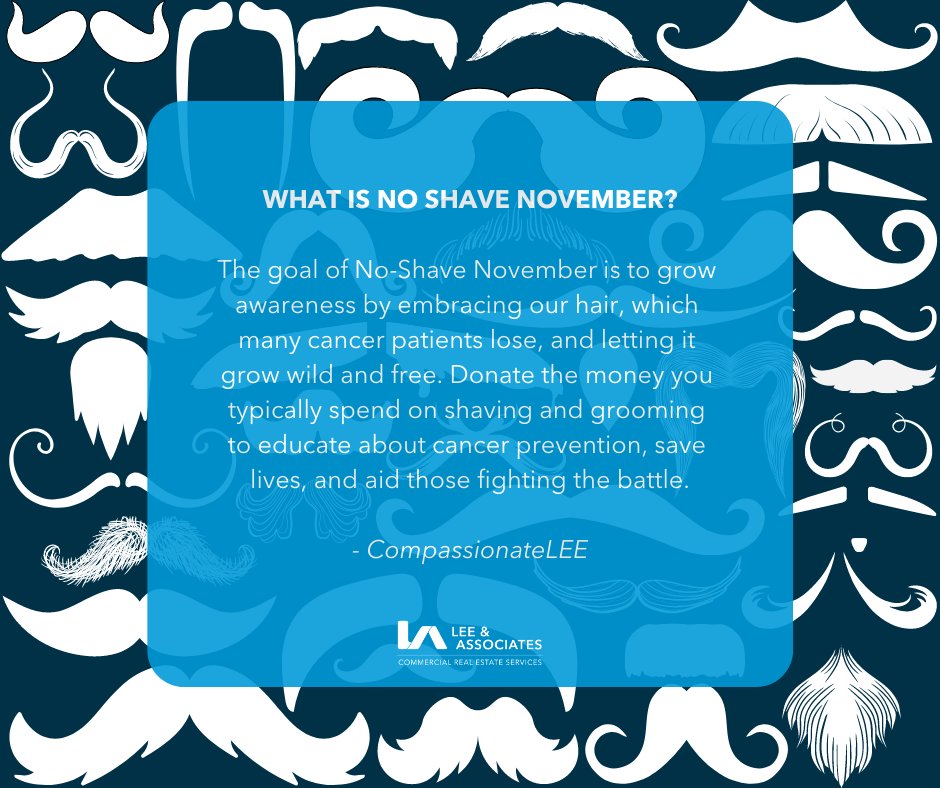 Lee_Cincinnati's tweet photo. The Lee &amp; Associates | Cincy team is proud to be participating in #NoShaveNovember this year to raise cancer awareness! Our very own Kandi Jaeger is the 2022 president of #CompassionateLEE

#leeassociates #commercialrealestate #cre #cincinnaticommercialrealestate #cancerawareness https://t.co/nrNlCFsa62
