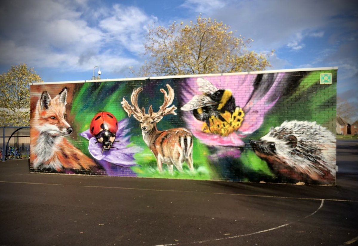 Fawns_Adam's tweet photo. Check out this amazing mural at a school in Leicester I went to today….. #mural #schoolplayground #leicesterschools #playtimebyfawns https://t.co/2rTWi3EGOD
