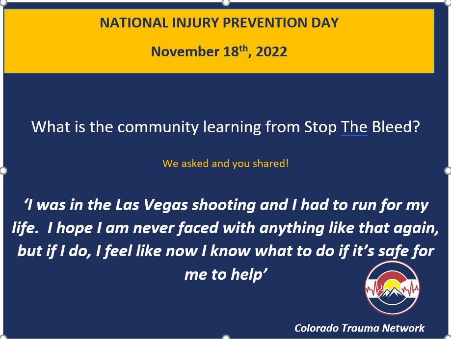 If you haven't taken an <a href="/acsTrauma/">The ACS Committee on Trauma</a> @acsSTOPTHEBLEED course, look online for a local class. The CTN  Injury Prevention Specialists advocate for this vital class  #StopTheBleed #Trauma #InjuryPrevention #Safety #Tourniquet #AmericanCollegeofSurgeons #BleedingControl <a href="/LenworthJacobs/">Lenworth Jacobs</a>