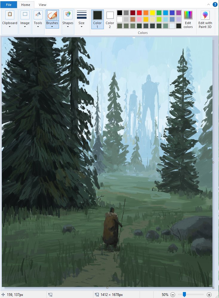 sketch of some tall trees