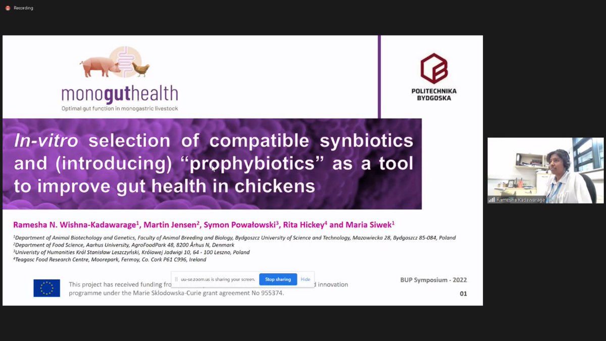 MonoGutHealth (@monoguthealth) on Twitter photo Our ESR3 <a href="/RameshaNirmali/">Ramesha N. Wishna-Kadawarage</a> shared her research results and her novel approach to improve gut health of chickens, in the Baltic University Program Symposium yesterday!
#MSCActions #H2020 #research #balticuniversityprogramme Our ESR3 <a href="/RameshaNirmali/">Ramesha N. Wishna-Kadawarage</a> shared her research results and her novel approach to improve gut health of chickens, in the Baltic University Program Symposium yesterday!
#MSCActions #H2020 #research #balticuniversityprogramme
