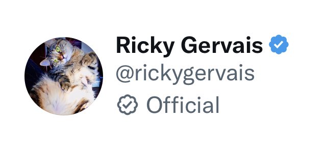 You’re officially Ricky Gervais now @rickygervais! https://t.co/A1vbfFtduF