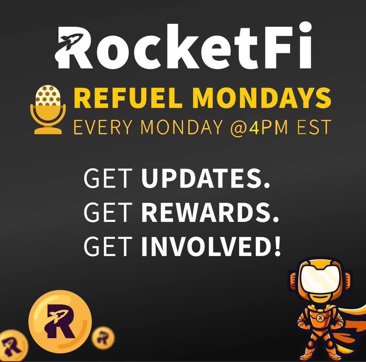 SafemoonKing3's tweet photo. Don’t forget folks. Refuel Monday Every Monday at 4pm EST in the @RealRocketFi telegram. Grab a Smart Code so you can take part in the Rocket Races! 😎 #RocketFi #RocketFuel #SmartReflections #ForeverStake #passiveincome #affinity #XRP #BTC #ETH #ADA #BUSD #SHIB #DOT #DOGE. https://t.co/43MyZof7lY
