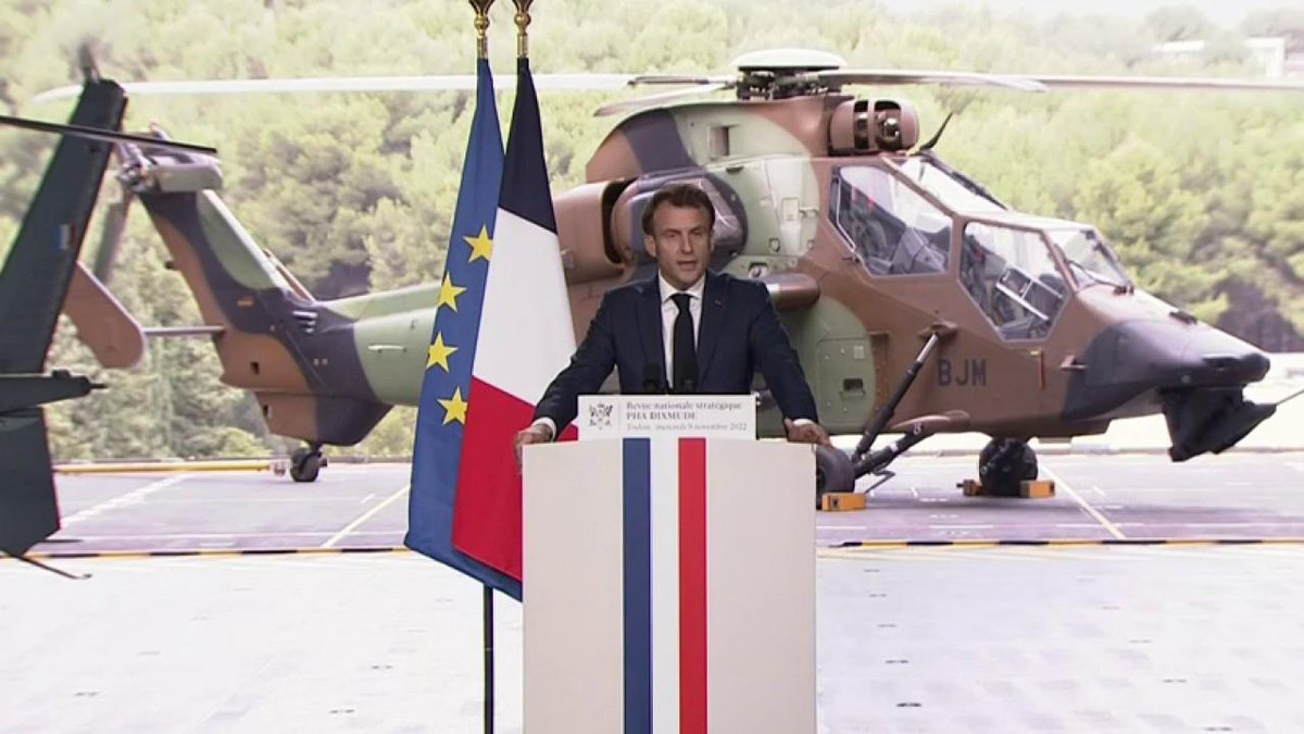 LCI's tweet photo. Emmanuel Macron : "L'Europe n'est désormais plus à l'abri de frappes de missiles, de drones" https://t.co/aH0z9UBy58 https://t.co/RumGbzHIVT